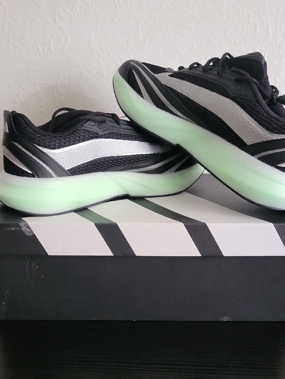 Adidas Lightblaze Black & Mint Glow Running Sneakers
